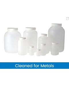 Qorpak 250cc Natural HDPE Wide Mouth Round W/ Attached 48-400 White PP PE Foam Lined Cap