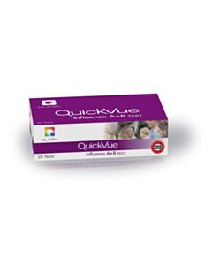 Quidel Corporation QuickVue Influenza A+B Test, Dipstick Format, Identifies Type A, Type B, or Both, Two-Color Endpoint, CLIA Waived, 25 test/ea