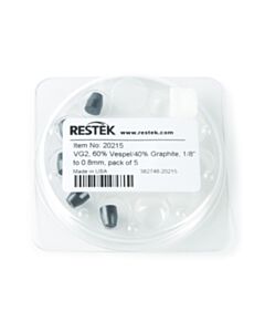 Restek Ferrules, Vespel/Graphite, Reducing for 1/8-Inch Compression-Type Fittings, VG2, 60% Vespel/40% Graphite, 1/8" x 0.8 mm ID, 5-pk.