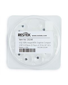 Restek Ferrules, Vespel/Graphite, Compact, VG2, 60% Vespel/40% Graphite, 1/16" x 0.5 mm ID, for Agilent GCs, 10-pk.