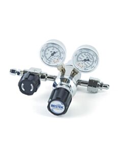 Restek Dual-Stage, Ultra-High Purity Hydrogen Regulator CGA 350, Chrome-Plated Brass