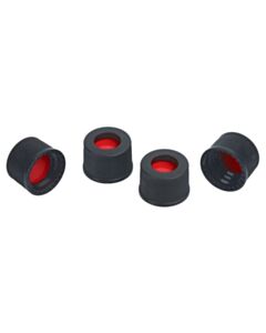 Restek Screw-Thread, Big Mouth Vial Caps with PTFE/Silicone/PTFE Septa, 0.040", Black, Preassembled, 2.0 mL, 10 mm, 1000-pk.
