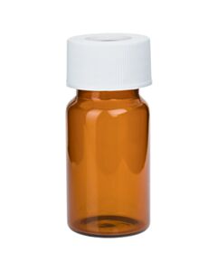 Restek Precleaned Volatile Organic Analyte (VOA) Sampling Vials, 20 mL, 24-400 Screw-Thread Open Top with 0.125" PTFE/Silcone Septa, Amber, 72-pk.