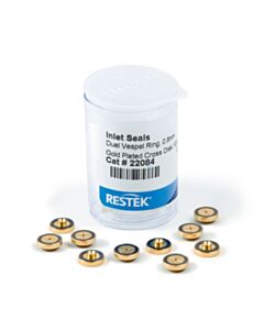 Restek Dual Vespel Ring Cross Disk Inlet Seals, 0.8 mm, Gold-Plated, for Agilent GCs, 10-pk.