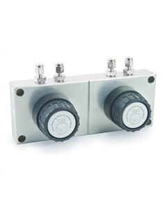 Restek SGT Baseplate, Two Position for Two-SGT Cartridge Filters, 1/8" Stainless-Steel Fittings