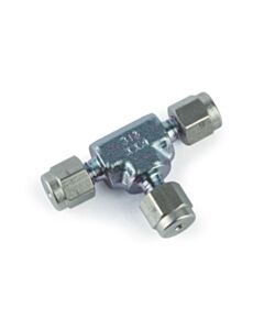 Restek Swagelok Fitting, 1/16" Tee, Siltek/Sulfinert Treated, ea.