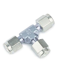 Restek Swagelok Fitting, 1/8" Tee, Siltek/Sulfinert Treated, ea.