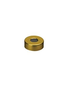 Restek Magnetic Crimp-Top Caps with PTFE/Butyl Septa, 20 mm W/8 mm Hole, Gold, Preassembled, 1000-pk.
