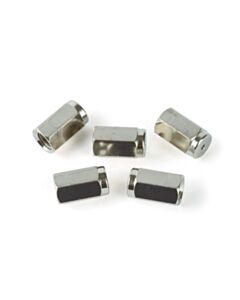 Restek MS Interface Nut, Brass (Nickel Plated), 1/16" x 1.2 mm Hole (Extended), Works with Thermo ISQ, 5-pk.