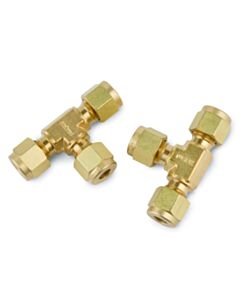 Restek Swagelok Fitting Brass 1/4" Tee 2-Pk