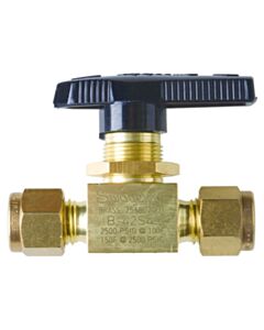 Restek Swagelok Shutoff Gas Valve, 1/4" Ball, Brass, ea.
