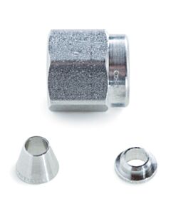Restek Swagelok Fitting, 1/8" Nut & Ferrule Set, Stainless Steel, 5-pk.