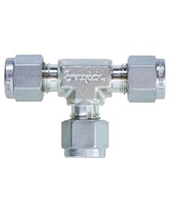 Restek Swagelok Fitting, 1/4" Tee, Stainless Steel, ea.