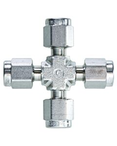 Restek Swagelok Fitting, 1/8" Cross, Stainless Steel, ea.