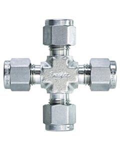 Restek Swagelok Fitting, 1/4" Cross, Stainless Steel, ea.