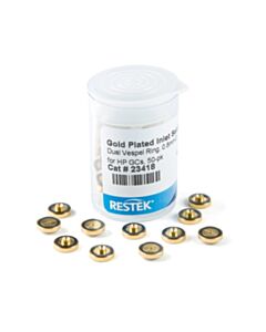 Restek Dual Vespel Ring Inlet Seals, 0.8 mm, Gold-Plated, for Agilent GCs, 50-pk.