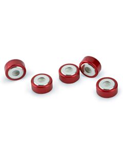 Restek SPME Vial Cap, 20 mm, Red, Bi-Metal Crimp with MicroCenter PTFE/Silicone Septa, 1000-pk.