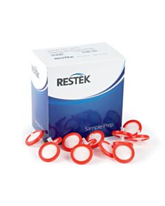 Restek 30 mm Syringe Filter, 0.45 µm, Cellulose Acetate, Red, Luer-Lock, 100-pk.