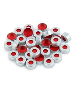 Restek Aluminum Crimp-Top Seals with PTFE/Silicone/PTFE Septa, Silver, 2.0 mL, 11 mm, 100-pk.