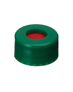 Restek Short Screw Caps, Polypropylene, Screw-Thread, PTFE/Silicone/PTFE Septa, Green, Preassembled, 2.0 mL, 9mm, 1000-pk.