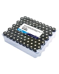 Restek Screw-Thread Vial Kit, Red PTFE/Silicone Septa 0.045", Clear W/Black Cap, 2.0 mL, 8 mm, Preassembled, 100-pk.