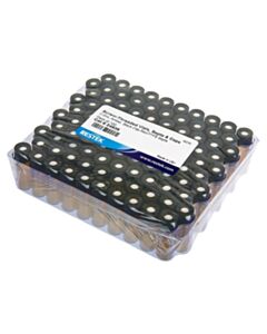 Restek Screw-Thread Vial Kit, Red PTFE/Silicone Septa 0.065", Amber W/Black Cap, 2.0 mL, 8 mm, Preassembled, 100-pk.