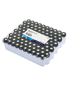 Restek Big Mouth Step Vial Kit, Red PTFE/Silicone Septa 0.065", Clear W/Black Cap, 2.0 mL, Preassembled, 100-pk.