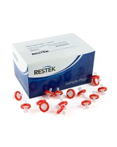 Restek 13 mm Syringe Filter, 0.45 µm, Cellulose Acetate, Red, Luer-Lock, 100-pk.