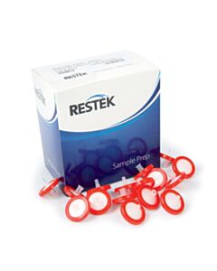 Restek 25 mm Syringe Filter, 0.45 µm, Cellulose Acetate, Red, Luer-Lock, 100-pk.