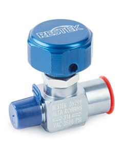 Restek 1/4" Male NPT x 1/4" Female NPT Sample Cylinder Valve, 3500 psig DOT Pressure Rating, Sulfinert Treated