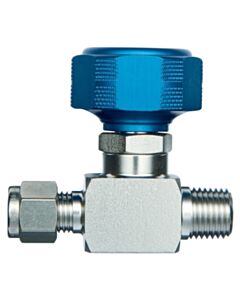 Restek 1/4" Male NPT x 1/4" Male Compression Sample Cylinder Valve, 3500 psig DOT Pressure Rating, Stainless Steel