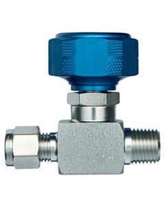 Restek 1/4" Male NPT x 1/4" Male Compression UHP Sample Cylinder Valve, 5000 psig DOT Pressure Rating, Stainless Steel