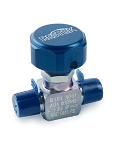 Restek 1/4" Male NPT x 1/4" Male NPT W/2850 psi Rupture Disk UHP Sample Cylinder Valve, 5000 psig DOT Pressure Rating, Sulfinert Treated