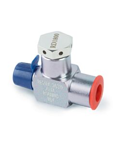 Restek 1/4" Male NPT x 1/4" Female NPT Rupture Disk Tee, 1800 psig DOT Pressure Rating, 303 Stainless Steel, Sulfinert Treated