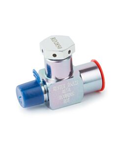 Restek 1/4" Male NPT x 1/4" Female NPT Rupture Disk Tee, 2850 psig DOT Pressure Rating, 303 Stainless Steel, Sulfinert Treated