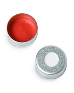 Restek Aluminum Crimp-Top Seals with PTFE/Silicone W/Slit, Silver, 2.0 mL, 11 mm, 1000-pk.