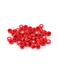 Restek Short Screw Caps, Polypropylene, Screw-Thread, PTFE/Silicone W/Slit, Red, Preassembled, 2.0 mL, 9 mm, 1000-pk.