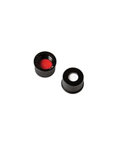 Restek Vial Cap & Septa, 8-425 Black Cap, Red PTFE/Silicone Septa, 0.060" W/Slit, Preassembled, 2.0 mL, 1000-pk.