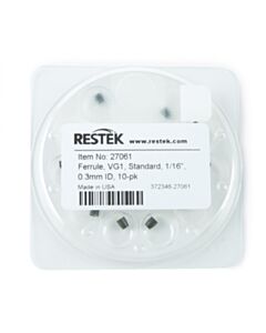 Restek Ferrules, Capillary, Vespel/Graphite, Standard for 1/16" Compression-Type Fittings, VG1, 85% Vespel/15% Graphite, 1/16" x 0.3 mm ID, 10-pk.