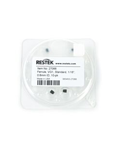 Restek Ferrules, Capillary, Vespel/Graphite, Standard for 1/16" Compression-Type Fittings, VG1, 85% Vespel/15% Graphite, 1/16" x 0.6 mm ID, 10-pk.