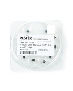 Restek Ferrules, Capillary, Vespel/Graphite, Standard for 1/16" Compression-Type Fittings, VG1, 85% Vespel/15% Graphite, 1/16" x 1.0 mm ID, 10-pk.