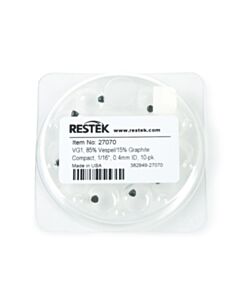 Restek Ferrules, Vespel/Graphite, Compact, VG1, 85% Vespel/15% Graphite, 1/16", 0.4 mm ID, for Agilent GCs, 10-pk.