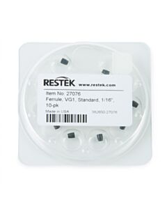 Restek Ferrules, Capillary, Vespel/Graphite, Standard for 1/16" Compression-Type Fittings, VG1, 85% Vespel/15% Graphite, 1/16", 10-pk.