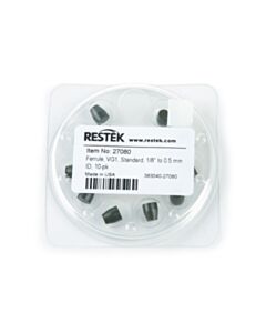 Restek Ferrules, Vespel/Graphite, Reducing for 1/8-Inch Compression-Type Fittings, VG1, 85% Vespel/15% Graphite, 1/8" x 0.5 mm ID, 10-pk.