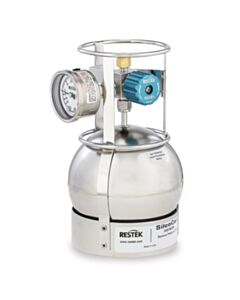 Restek SilcoCan Air Sampling Canister, 1 L, with 3-Port RAVE+ Valve with Gauge