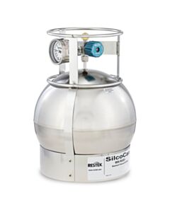 Restek SilcoCan Air Sampling Canister, 6 L, with 3-Port RAVE+ Valve with Gauge