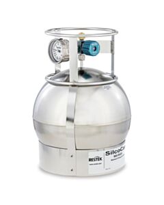 Restek SilcoCan Air Sampling Canister, 6 L, with 3-Port Siltek-Treated RAVE+ Valve with Gauge