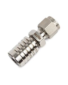 Restek RAVEqc Quick-Connect Female Valve to 1/4" Male Compression Fitting, Open Position
