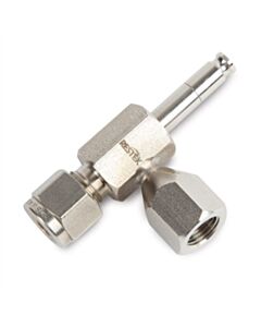 Restek RAVEqc Quick-Connect Male 3 Port Valve to 1/4" Male Compression Fitting without Gauge