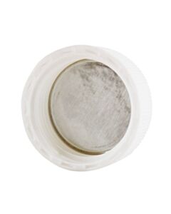 RPI Replacement Polypropylene Vial Caps, 22mm Metal Foil Lined Plastic Screw Caps, White, 1000 Per Case